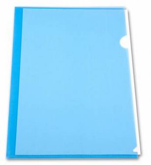 Папка-уголок пластиковая 0.15мм, синий, Бюрократ -EE310/1BLU