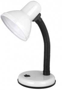 Настольный светильник Ultraflash UF-301 C01 E27 60W металл/пластик белый, в  коробке 575470