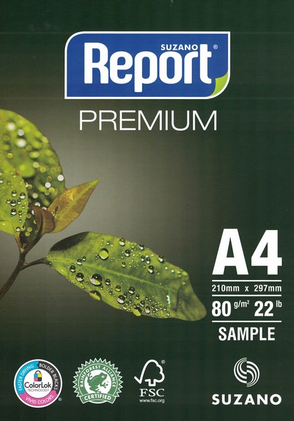Бумага д/ксер. фА4 "REPORT Premium" 500л, 80 г/м2, технология ColorLok, класс B+, SUZANO (5/200) БП-00000438