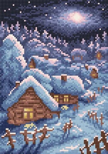 Алмазная мозаика  "Зимний пейзаж" размер 19*27 см., Brilliart МС-005
