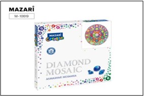 Алмазная мозаика "ОРНАМЕНТ 15" холст 30х30 см, частичная выкладка, стразы разного размера, картонная упаковка M-10619