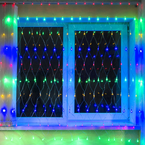 Электрогирлянда светодиодная ЗОЛОТАЯ СКАЗКА "Сеть", 160 ламп, 1,5х1,5 м, многоцветная, контроллер, 591106 591106