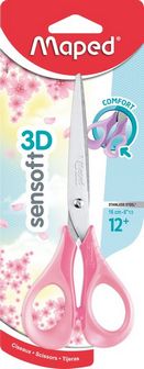 Ножницы 160мм Maped SENSOFT PASTEL, эргономичные, концепция 3D - специально для детской руки, с гибкими двухцветными ручками, пастельные цвета, симметричные, в блистере (12/144) 486214