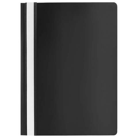 Скоросшиватель пластиковый 100/120 мкм, черный, STAFF 229239