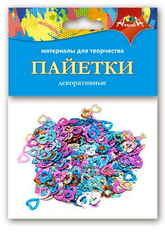 Материалы д/тв. Декоративные ПАЙЕТКИ Сердечки, Апплика С3573-02