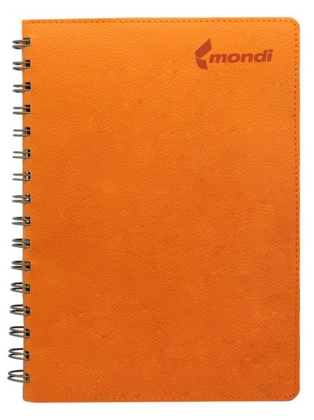 Ежедневник недатированный, Portobello Trend, Vista, 145х210, 256 стр, оранжевый/коричневый (т.-коричневый форзац), Тиснение бинт с логотипом Монди 