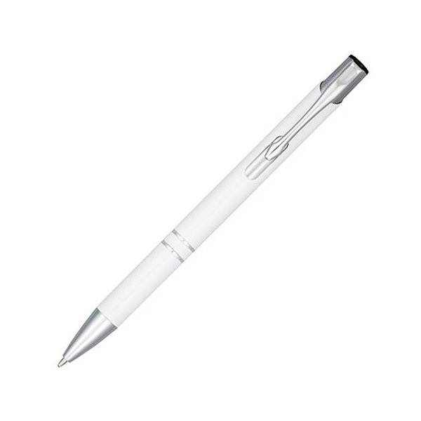 Ручка шариковая анодированная Alana, белый, Лазерная гравировка с логотипом Монди 