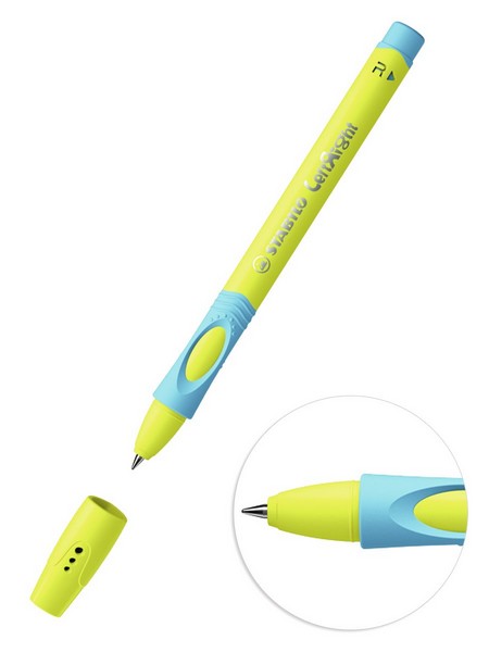 Ручка шар. Stabilo Left Right для правшей, цвет чернил синий,  желтый/ голубой корпус 6328/8-10-41