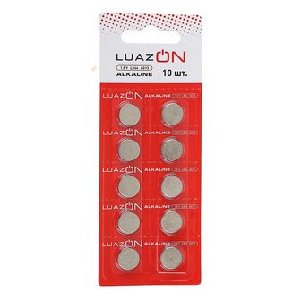 Батарейка алкалиновая LuazON, LR44, AG13, блистер, 10 шт 3005566 3005566