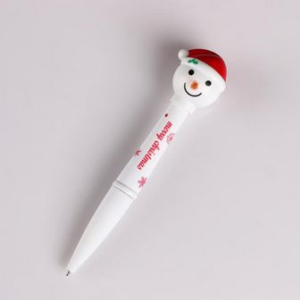 Ручка-фонарик со звуком "Новый год" 14 см, синие чернила   5070143 5070143