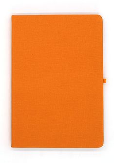 Ежедневник недатированный фА5 256стр., твердый переплет, обл. ткань, ляссе, резинка оранжевый, Planograf С6361-02