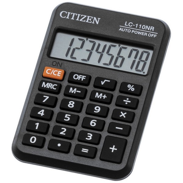 Калькулятор CITIZEN 8-разр. карманный черный  LC-110NR
