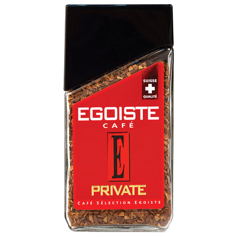 Кофе растворимый EGOISTE "Private", сублимированный, 100 г, 100% арабика, стеклянная банка, EG10009006 