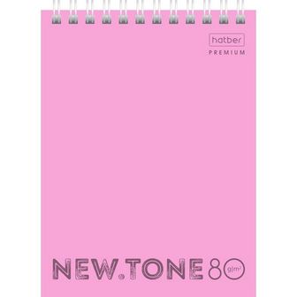 Блокнот на гребне фА6 80л. "NEWtone. PASTEL. ПИОН",4D, Хатбер 80Б6A1гр_05018