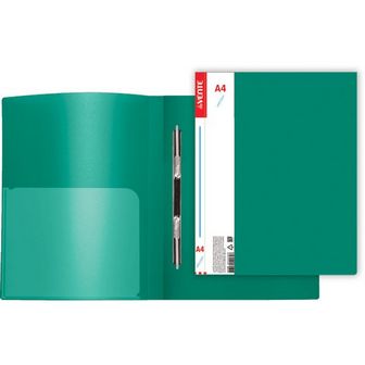 Папка пластиковая 0.6мм, с пружинным скоросшивателем, с внутренним карманом, непрозрачная зеленая, de Vente. Daily  (24/120) 3111700