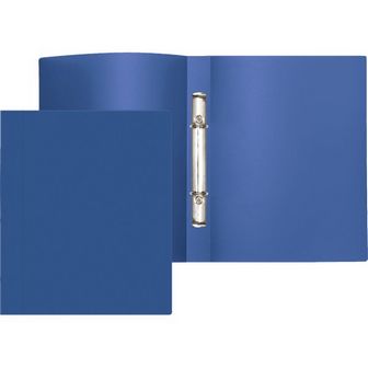 Папка пластиковая 0.5мм, с 2 кольцами 16мм., фактура "песок" непрозрачная синяя, Attomex 3081402