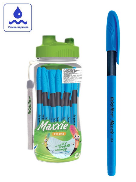 Ручка шар. Flexoffice MAXXIE NEON, 0.5 мм, с масляными чернилами, синяя (25/1200) FO-GELB035N BLUE