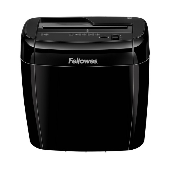 Шредер (уничтожитель бумаг) Fellowes Powershred 36C,  DIN P-4, 4х40 мм, 6 лст, 12 лтр, Safety Lock, уничт: скобы, скрепки, пл. карты FS-47003