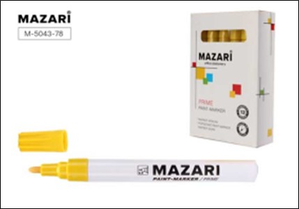 Маркер - краска "PRIME", 2мм, желтый, Mazari M-5043-78