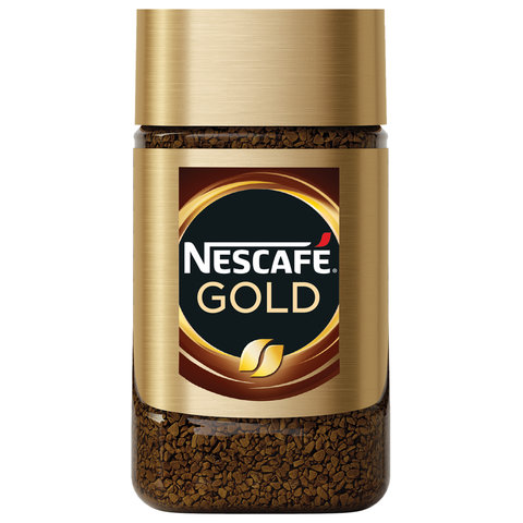 Кофе молотый в растворимом NESCAFE (Нескафе) "Gold", сублимированный,47,5г,стеклянная банка,12135509 12135509
