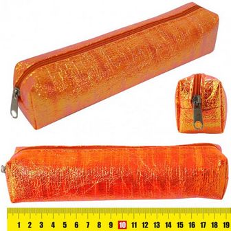Пенал - косметичка "Неон" 19х4.5х3см, фольгированная ткань, оранжевый, Josef Otten SFS-JMPG006-8
