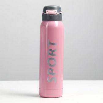 Термос "Спорт" с поильником, 500 мл, 5.5х23 см, розовый   6756145