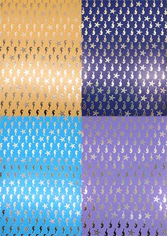 Набор цветного поделочного картона с тиснением, фА4, 4л., "Морская тема", Апплика С4284-15
