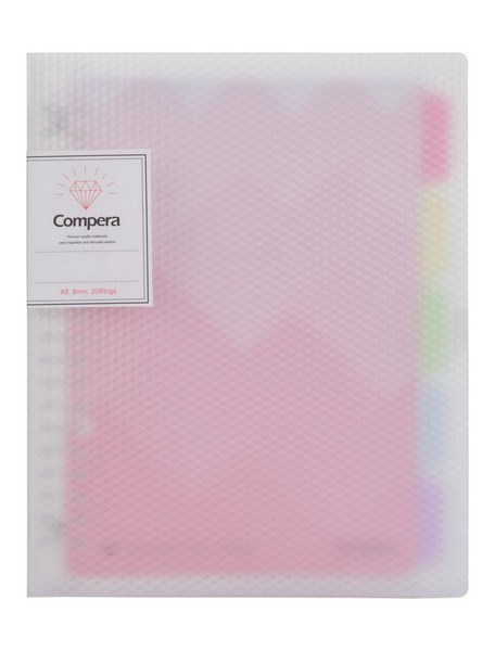 Тетрадь 50л. лин., на кольцах "Compera Diamond" с разделителями, обл прозрачно-розовая, Comix C7105 PK