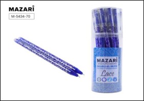 Ручка гел. пиши-стирай "LAKE" синяя, игольчатый пиш.узел 0.5мм, термочувствительные чернила, корпус пластиковый цветной, сменный стержень 128 мм, туба M-5434-70