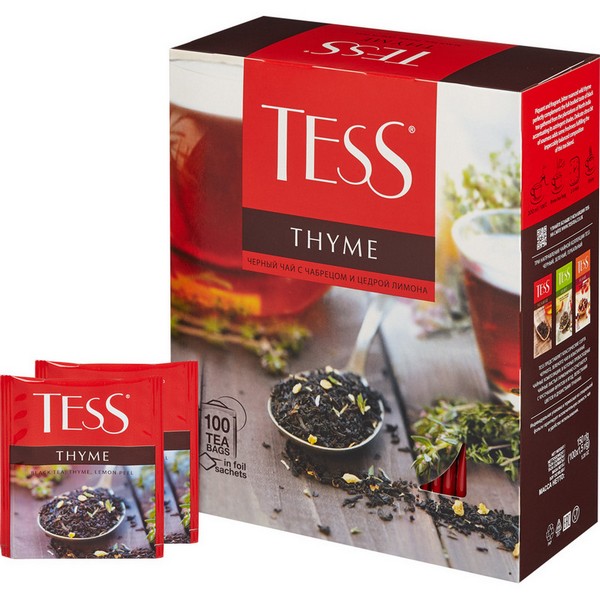 Чай черный TESS Thyme с чабрецом и цедрой лимона 100 пак/уп 730057