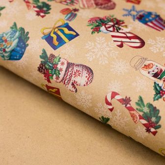 Бумага упаковочная крафтовая «Вкусный праздник», 50 ? 70 см 2586835