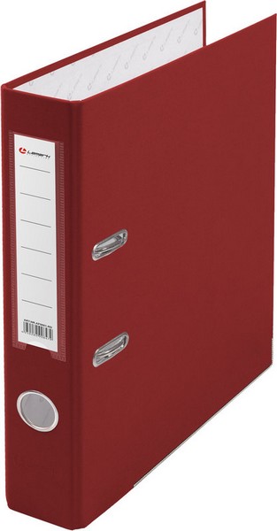 Регистратор PP 50мм  фА4 красный, метал.окантовка/карман, собранный, Lamark AF0601-RD1