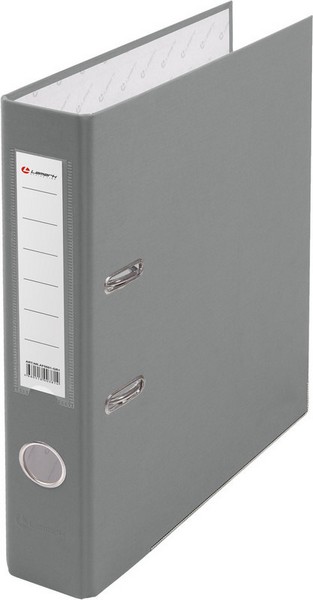 Регистратор PP 50мм  фА4 серый, метал.окантовка/карман, собранный, Lamark AF0601-GR1