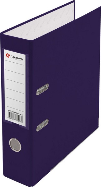 Регистратор PP 80мм  фА4 фиолетовый, метал.окантовка/карман, собранный, Lamark AF0600-VL1