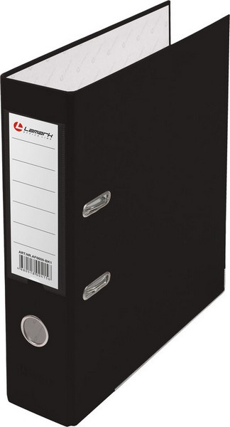 Регистратор PP 80мм  фА4 черный, метал.окантовка/карман, собранный, Lamark AF0600-BK1