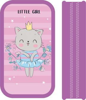 Пенал двухстворчатый большой тканевый торец 190*105 "KITTEN PRINCESS", Пчелка ПО-090