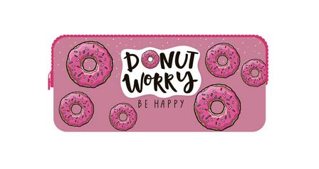 Пенал - косметичка, печать на ткани 200*90*40, "DONUT WORRY", Пчелка К-10