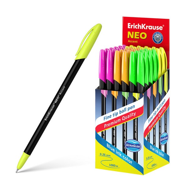 Ручка шариковая ErichKrause "Neo® Stick Accent", синяя, 0.7мм, Super Glide Technology 55386