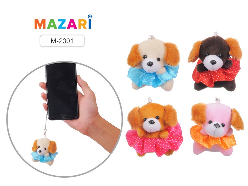 Брелок для телефона «Собака в платье», ассорти 4 цвета, Mazari  M-2301*