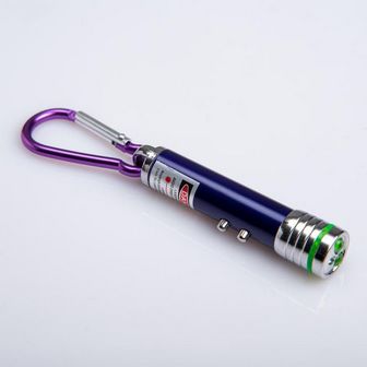 Лазерная указка с карабином, 2 LED, 2 режима, микс, 7 х 1.4 см 1164116 1164116