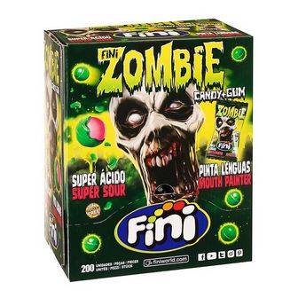 Карамель леденцовая Zombie с жевательной резинкой, кислая начинка красит язык, 5 г 4342355 4342355