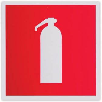 Знак пожарной безопасности "Огнетушитель", 200х200 мм, самоклейка, фотолюминесцентный, F 04 610579