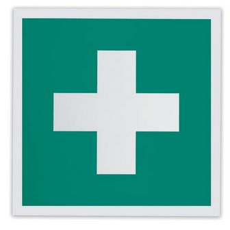 Знак "Аптечка первой медицинской помощи", 200х200 мм, самоклейка, фотолюминесцентный, ЕС 01 610577