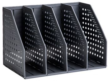 Лоток вертикальный Deli 4отд. 270х150х180мм черный пластик 79004Black