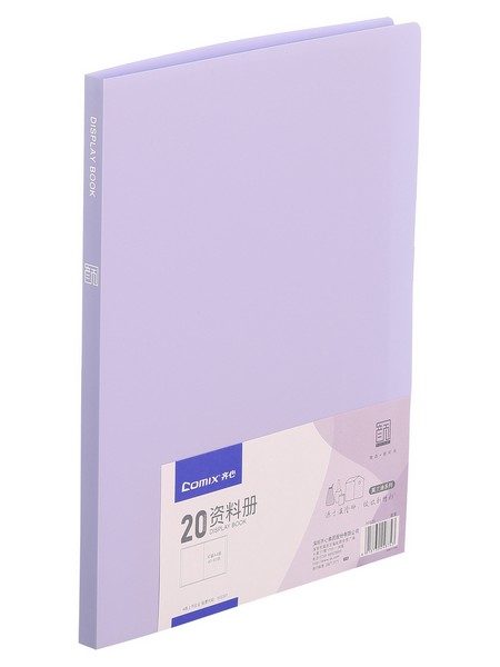Папка пластиковая 0.75мм, с 20 прозрачными вкладышами, розовый, Comix Morandi A6632 PU