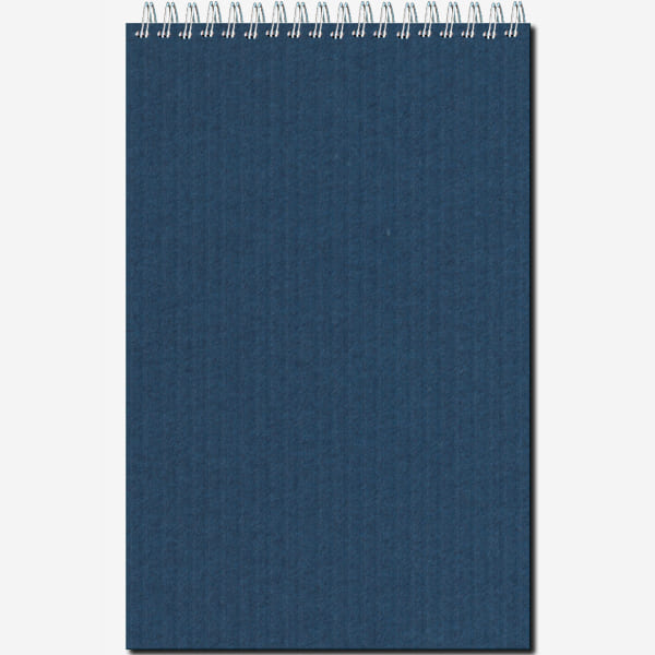 Блокнот на гребне фА5 50л. кл., темно-синий, дизайн.картон однотон."микровельвет" 11с10 / 106347