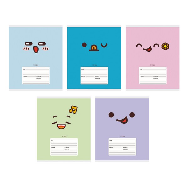 Тетрадь 18л. кл., "Emoji" обл. мел. картон, выб. лак. Бум. оф.60 г/м2., Эксмо ТКЛ187579