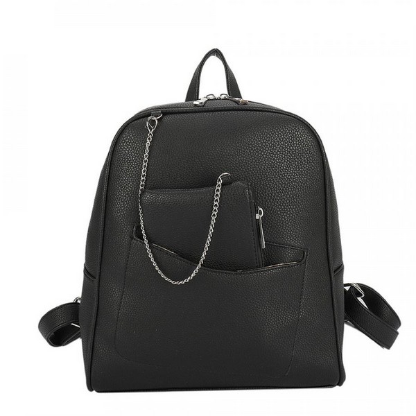 Рюкзак женский Grizzly 32х28х10, цвет чёрный, экокожа ORS-0101