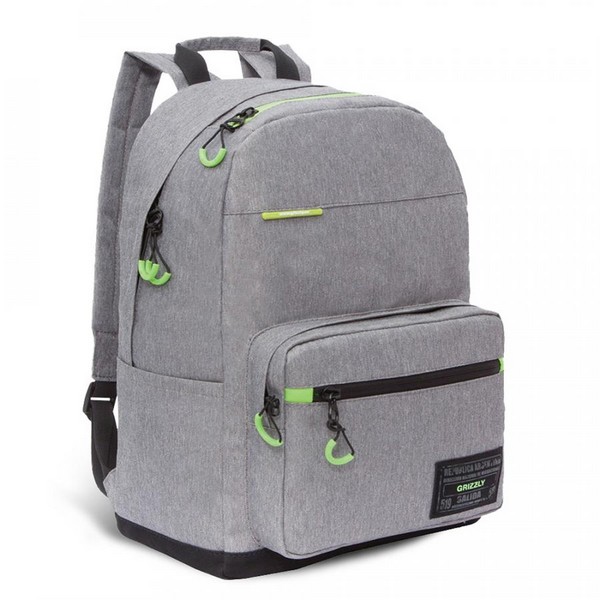 Рюкзак Grizzly 28*41*18, серый, полиэстер RQ-008-31