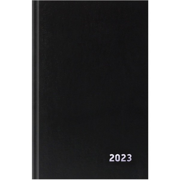 Ежедневник датированный 2023 фА5 352стр., "Attomex" черный, офсет 60 г/м?, твердая обложка из бумвинила, тиснение фольгой 2332308